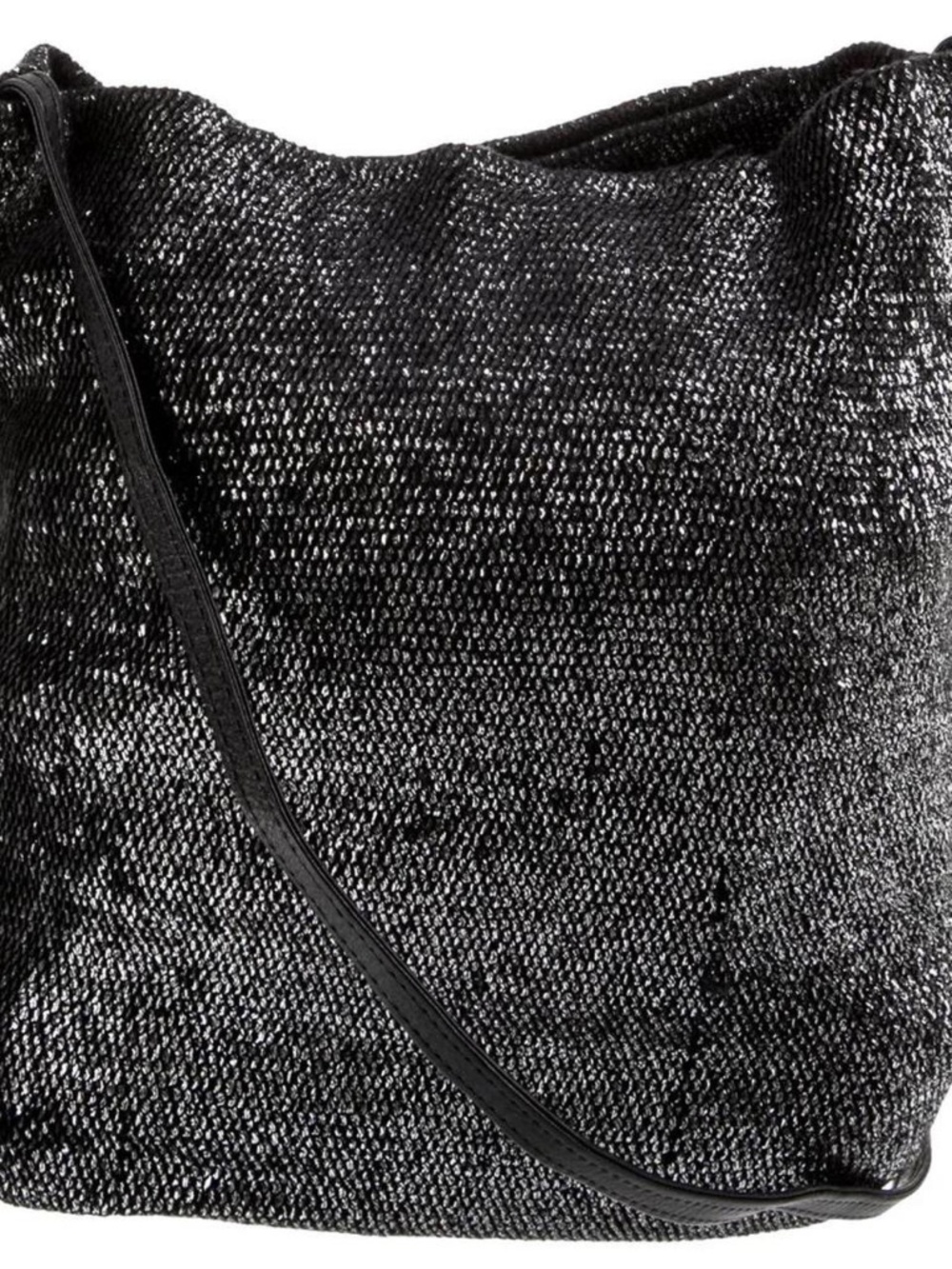 vintage Ann Demeulemeester silver & black knit soft crossbody bag